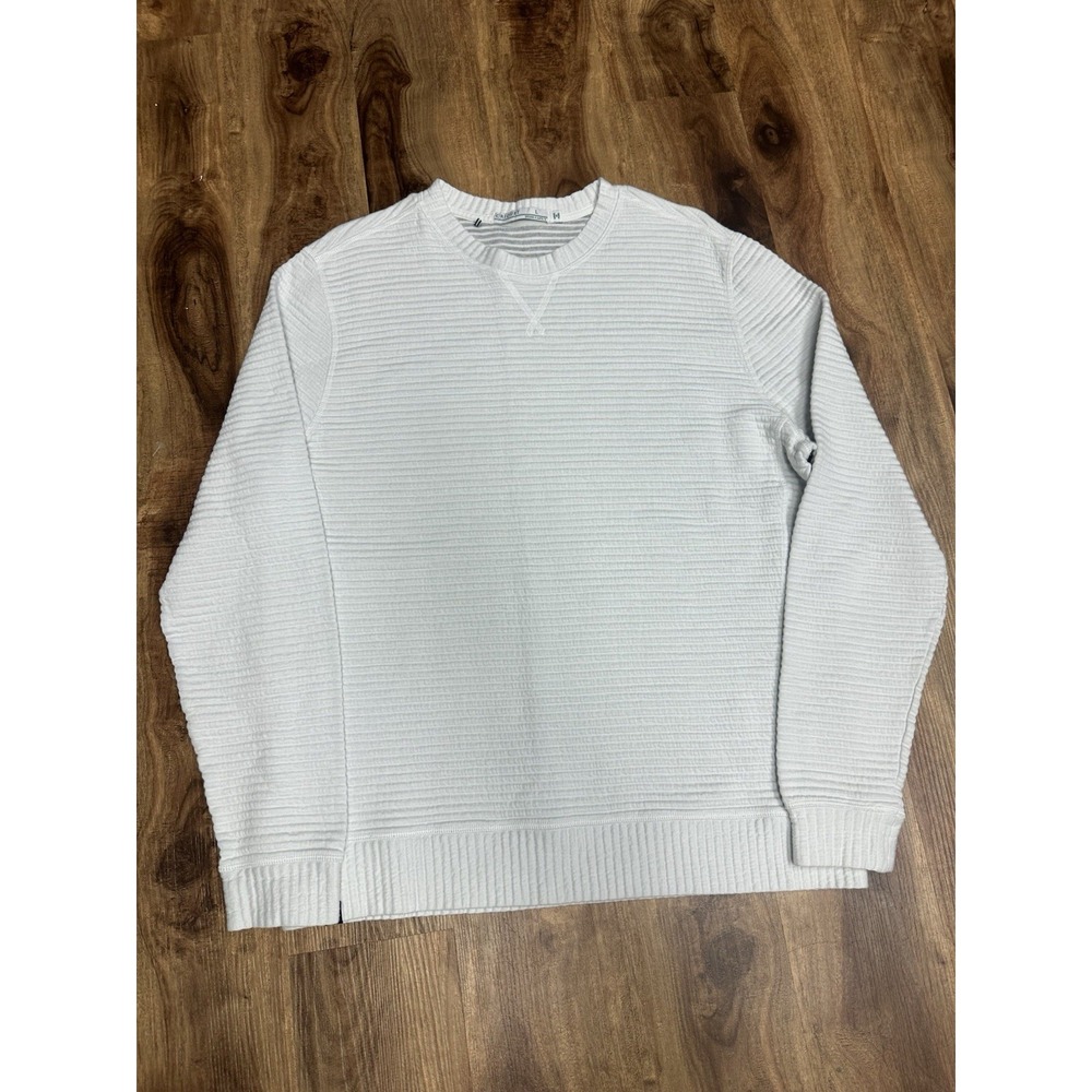 Criquet Quilted Crew Sweatshirt Off White Size Large